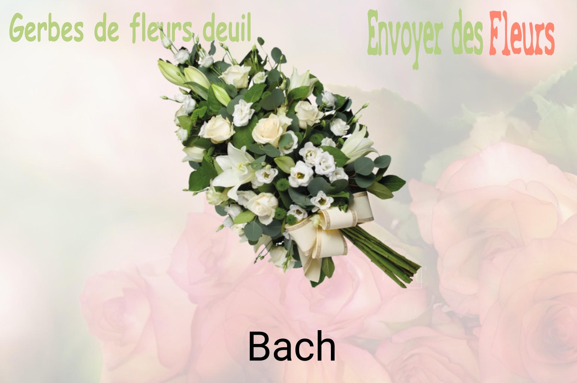 Gerbe de fleurs de deuil livrée à Bach